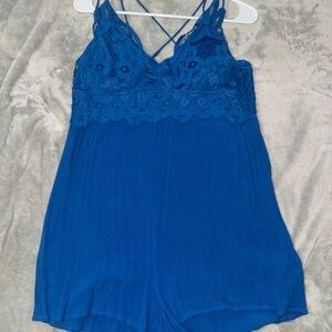 J for Justify Vibrant Blue Lace Romper